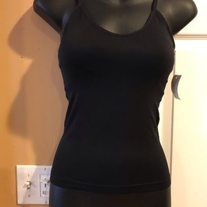 Black spandex tank top padded bra top